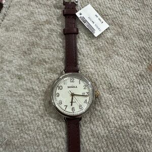 Shinola 38mm Birdy Quartz Date Watch w/ 2 Leather Straps